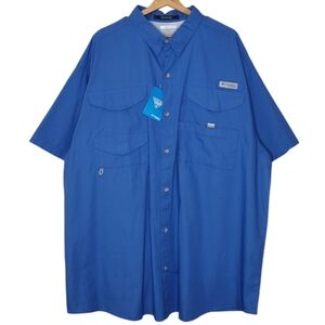 NWT Columbia Bonehead Blue Performance Fishing Casual Outdoor Shirt Sz XXL